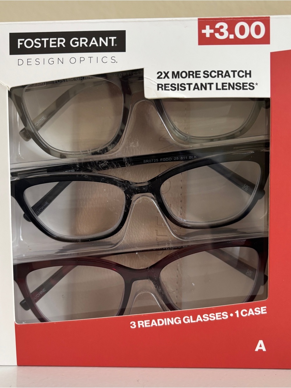 Foster Grant 811 Cateye Reading Glasses 3 Pack +3.00 Lens Strength NEW Open Box - Picture 2 of 7